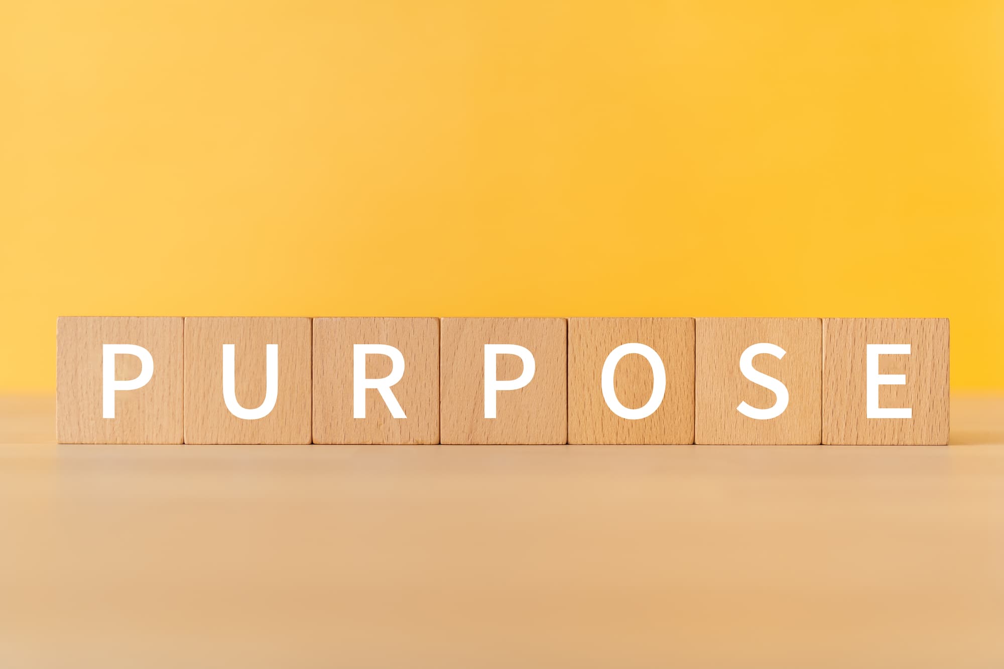 目的と英語で書かれたブロック